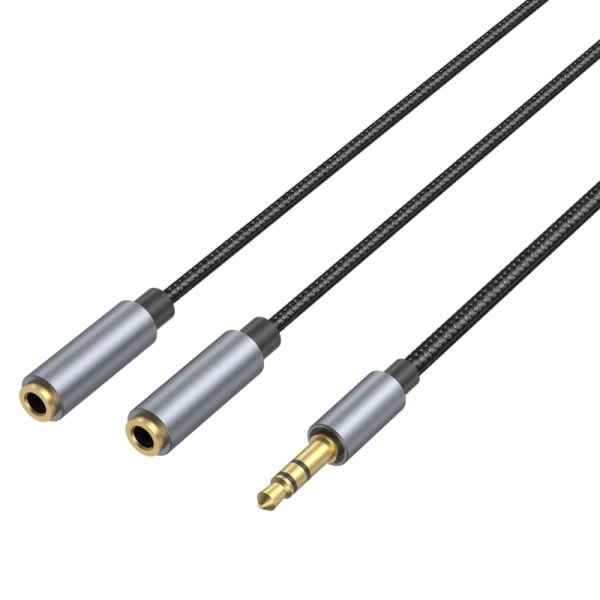 Bekväm hörlursdelare kabel hörlurar hane till 2x kvinnlig aux-kabel 112cm
