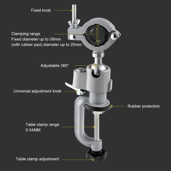 Elektrisk drillstativholder Multifunksjonell brakett for arbeidsklemming