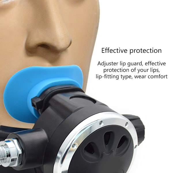 Pustemunnstykke for snorkling og dykking - Beskyttelse for lepper Cool black