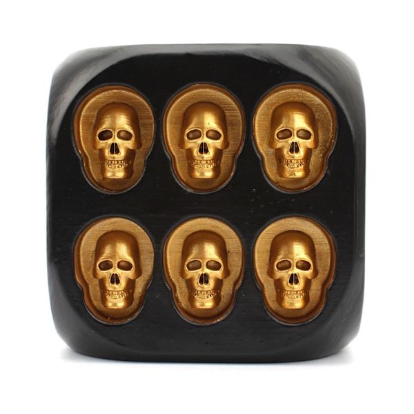 Mini Skull Dice Halloween Skeleton Dice Mini Skull Face Game Dice Props Black gold