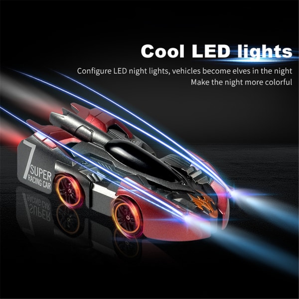 Fjärrkontroll Väggklättring RC Racingbil Hobbyleksak Modell för med LED-ljus Höghastighets Stuntbil Barn Elektronisk Gif null - A