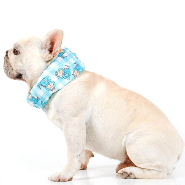 Sommarkylhalsband för hundar Anti-Sunstroke-halsband för små medelstora hundar Pink square L