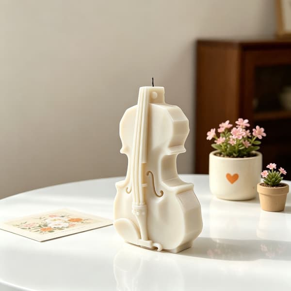 Multifunktionelle 3D violinformede silikone lysforme til håndlavet lys og sæbe