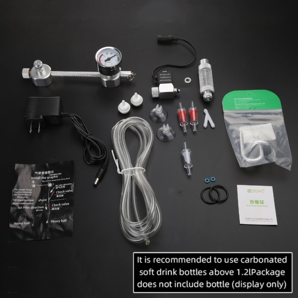 Akvarium DIY CO2 System Generator Kit Boble Counter Plants Diffuser med solenoid for ventil fisk for tank regulator Acc E US plug