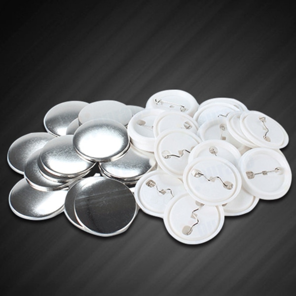 100 uppsättningar metall tomma märkesbroscher Lapel Pin DIY delar för Button Maker Machine 44mm