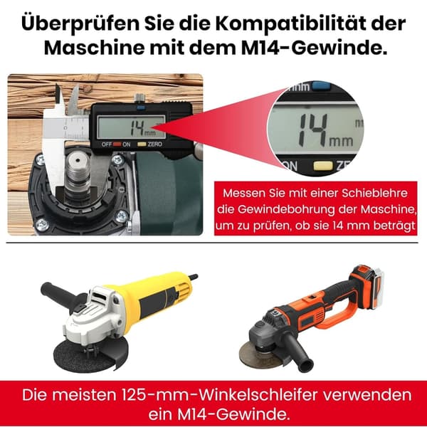 M14 Gevind Satins Tilbehør Forlænger til Vinkelsliber Dorn Adapter Stang