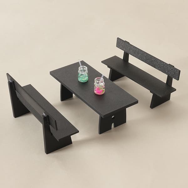 Miniature dukkehusmøbler realistisk stol og bordmodel figur til børn