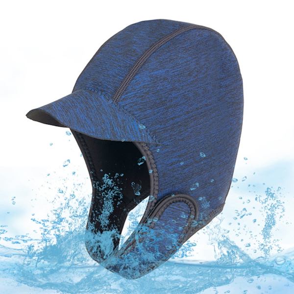 Termisk våtdrakt hette lue svømmehette dykkerhette hodeplagg for surfing-seiling Grey
