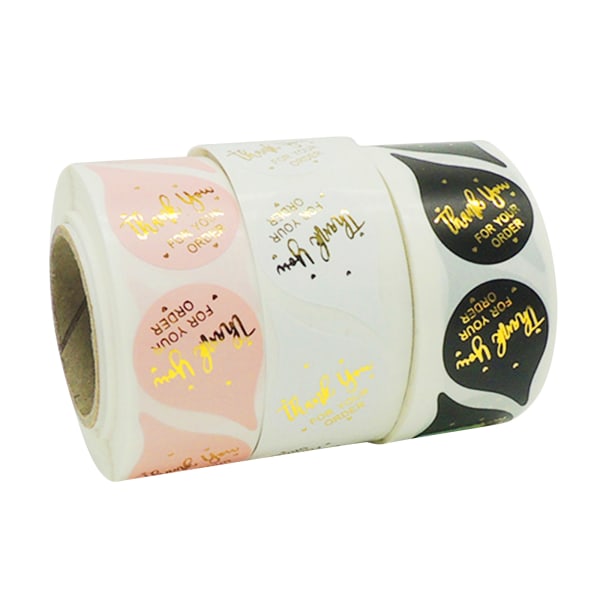 500 st Tack för din beställning Sticker Bronzing Baking Scrapbooking Seal Etikett Pink 3.8CM