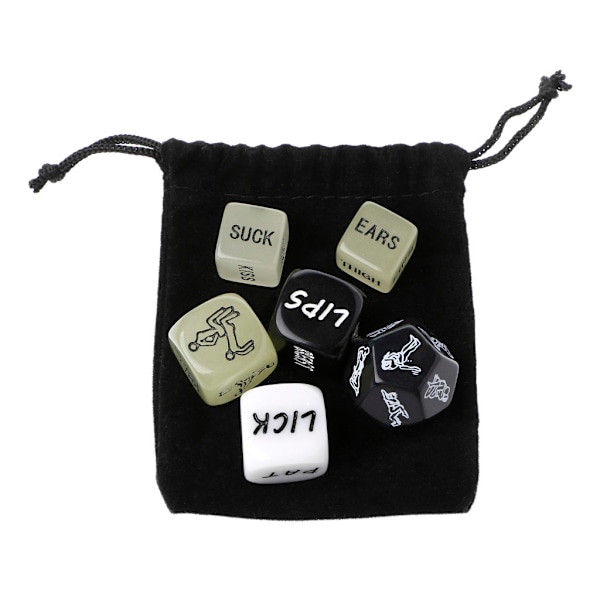 6 PCS Fun Acrylic Dice Love Dice Sex Dice Erotic Dice Love Game Toy Couple Gift