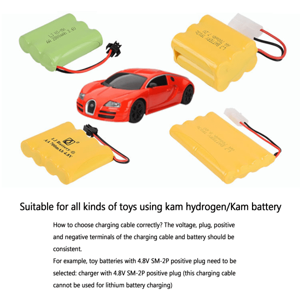 Universal RC batteriladdare för NiMH/NiCd 9.6V batteripaket 200mA Laddare för RC för bilar Elektriska leksaker med SM-2P Plu A