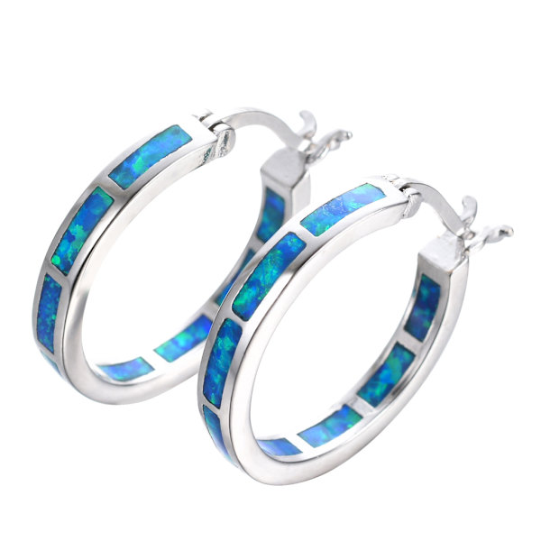 Trendy Farve Matchende Pins Ørering Kvinder Minimalistisk Blå Opal Øreringe Stud Kvinde Mode Par Smykker Gaver