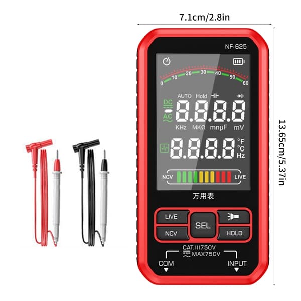 Multimeter Tester Håndholdt Multimeter Digital Multimeter Ohm Spenningsmåler