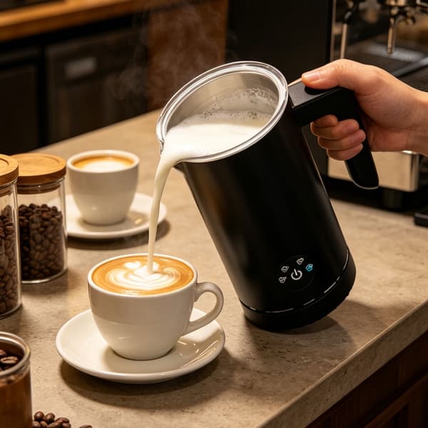 500W Elektrisk Mælkeskummer Rustfrit Stål Kaffeskummer Kaffepisker