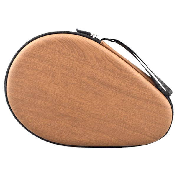 Beskyttende bordtennisbat taske lynlås lukning bordtennis ketsjer opbevaringspose Wood Grain