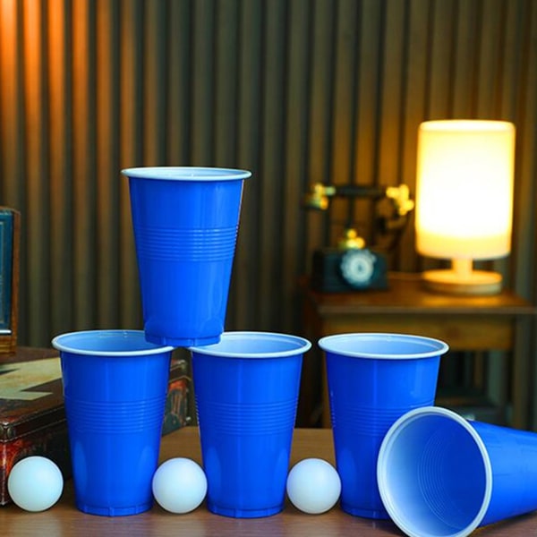 Set Beer Pong Bar Spelleksak för med 24 Återanvändbara koppar 24 Pingpongbollar för Barer Män Kvinnor Bordsspel null - B