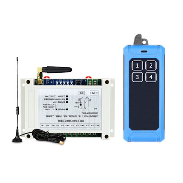 315Mhz/RF433Mhz trådløs fjernbetjeningskontakt DC 85V-380V relæ 4CH modtagercontroller og 4knapssender