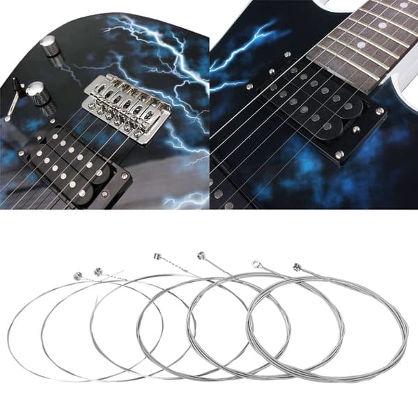 6 st/lot Universal Elektrisk Gitarrsträng Mässing Hexagonal Stålkärna Strängar