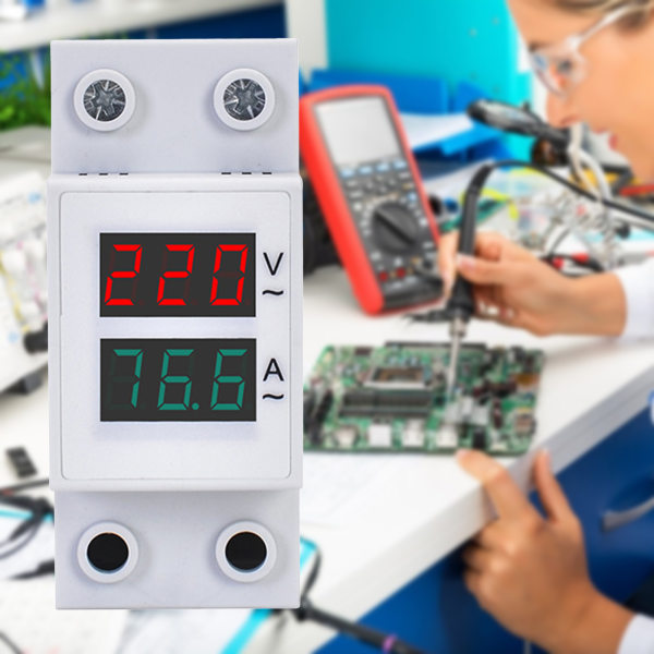 Din Rail AC Monitor Spänningsströmmätare med för Smart Chip AC Voltmeter Ammet
