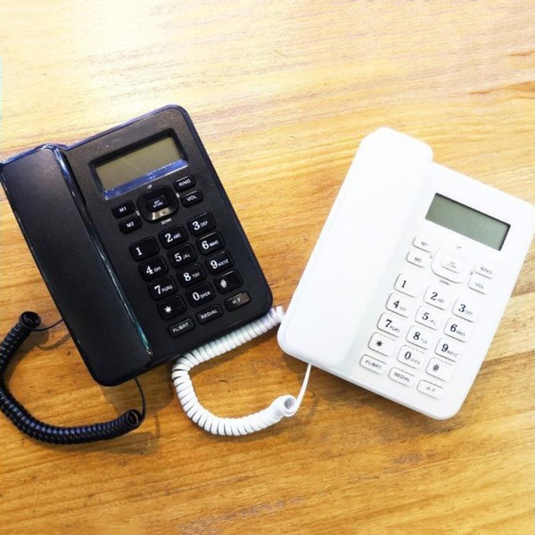 Fast telefon KX-6001CID Uppringare Display med sladdtelefon för hem/hotell/kontor White
