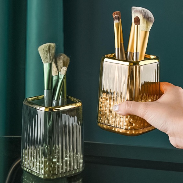 Sminkborsthållare Organizer, Kosmetisk Makeup Brush Hållare Cup för skrivbord Light luxury green