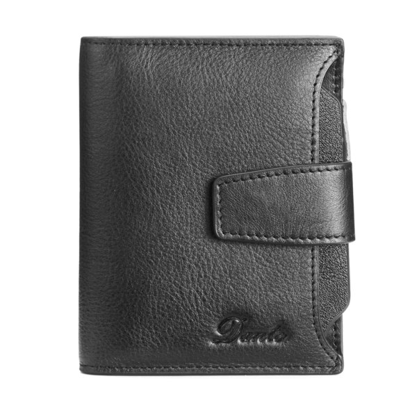 RFID-blockerande kort plånbok läder kreditkortshållare myntväska för män Black