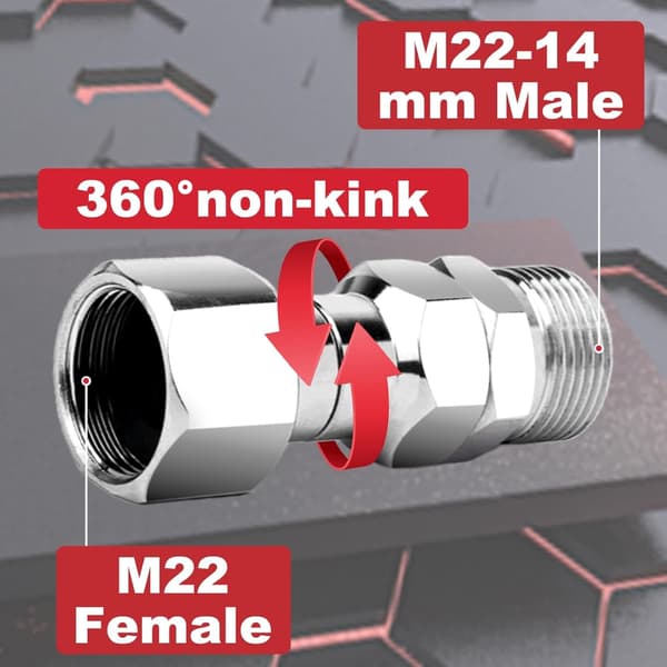 Högtryckstvätt Roterande Koppling Högtryckstvättslanganslutning 360 Grader