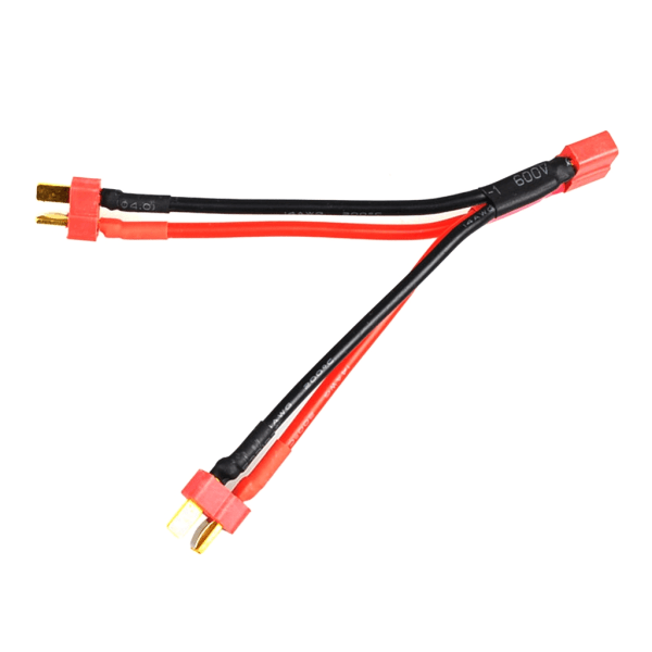 T Plug Adapter Connector 1 Hona till 2 Hane Splitter Två enheter samtidigt med denna Liion batterikontakt