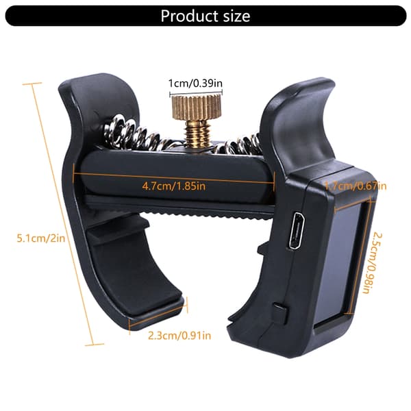 Clip-on Gitarrstämmare Strängskydd Digital Elektronisk Stämmare