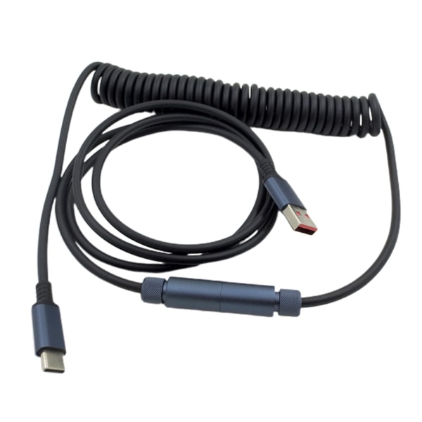 Typ A till C USB kabel spiralfjäder datalinje för mekaniskt tangentbord Hållbar datalinje