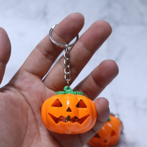 Halloween Græskarlygte Nøglering LED Græskar Lysstreng Lysende Nøglering