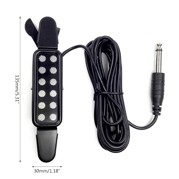 Gitartransduserforsterker 12 hull pickup for akustiske klassiske folkegitarer