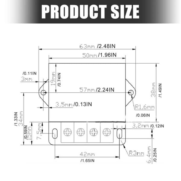 75W strømforsyningsomformermodul DC12V/24V til DC5V 15A for LED-strømprosjekter