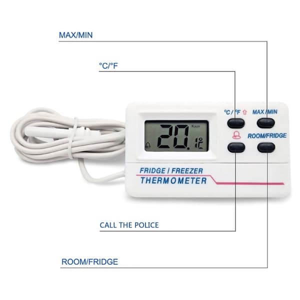 Indendørs Udendørs Termometer med 2 Sensor Digital Køleskabstermometer