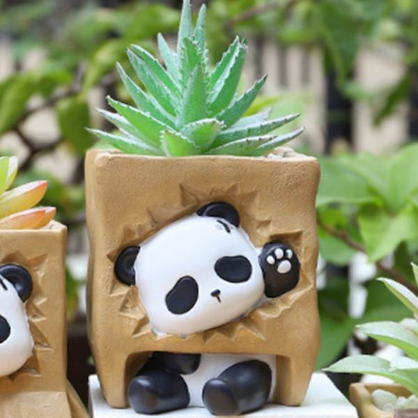 Mould Panda-muotoiset käsinvalmistustarvikkeet kukkaruukkutyötä varten