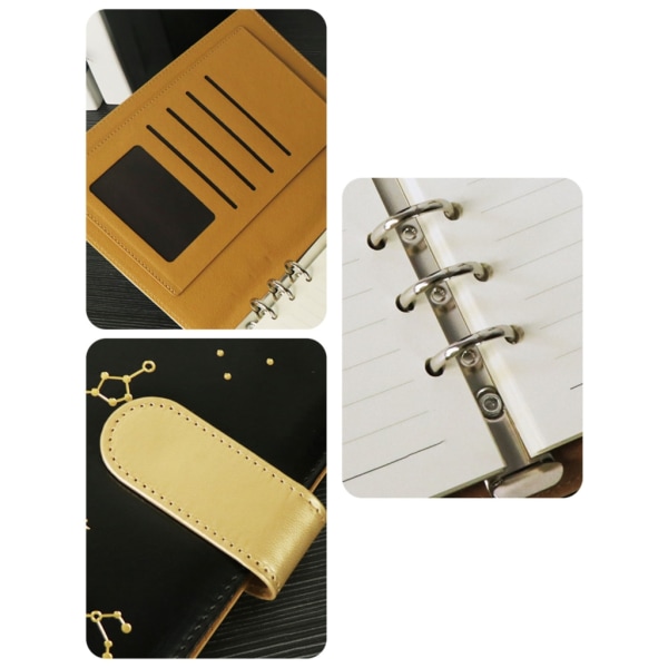 Business Notebook Loose Leaf Notebook Avtakbar indre side Constellations Journal Notebook Skrivesaker Notatblokker Black