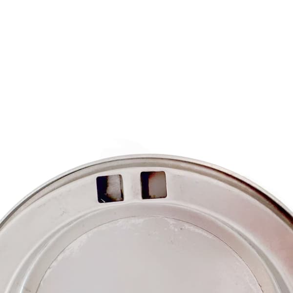 Bikubeinngangsplate i rustfritt stål 12 cm sølv rund plate