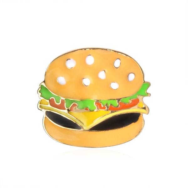 7st härliga emaljnålar Pizza Hamburgare Hot Dog Lapel Pins Badge Hat Klädväska Tillbehör Festfavorit för flickor Pojkar