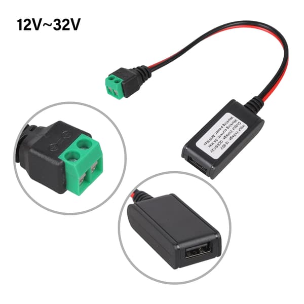 Stor strøm QC3 0 USB-opladerkabel ledning til DC12V-32V strømforsyning