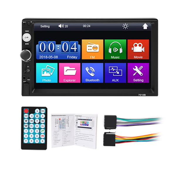 Dubbel Din bilstereoradio MP5-spelare LCD- Touch-Screen Blue tooth Mirror Link