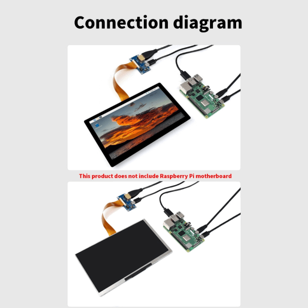 7-tums skärm för RPI 5B 4B 3B+ 1024x600 Kapacitiv 7-tums berörbar panel null - D