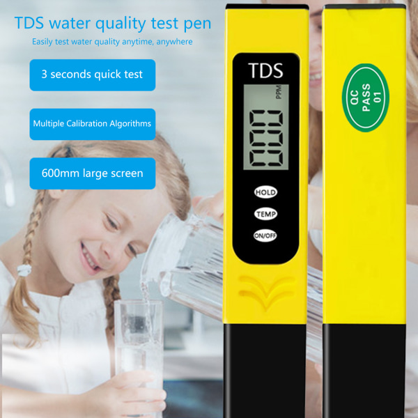 TDS Meter Digital Water Tester ppm Mätare Vattenkvalitetstestare för dricksvatten Hydroponics Aquarium Swimming Pool