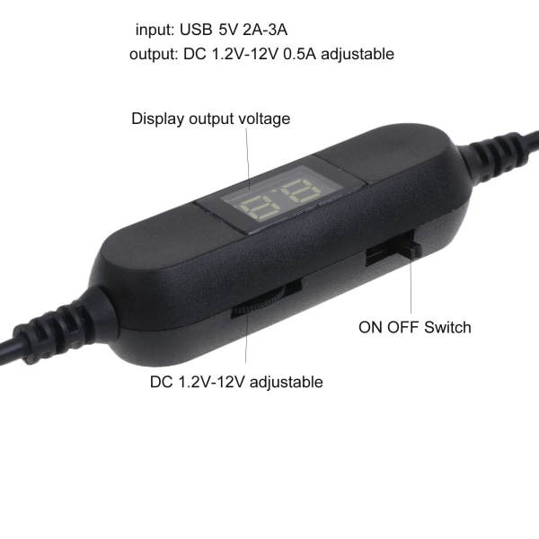 Återanvänd USB till C-batteri med LED-voltmeter Byt ut 1-5 st C-batterier