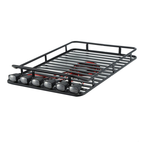 Päivitä metallinen auton katto kuljetusvälineen tavaratelineeseen lampun modifikaatiolla Vaihto simulointi RC-telakkaliittimet TRX4 D:lle