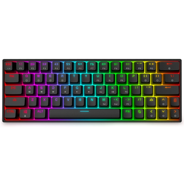 RGB LED Bakgrundsbelyst Trådbundet Mekaniskt Tangentbord, Portabelt Kompakt Vattentätt Speltangentbord 64 ABS Keycaps Gateron Switch