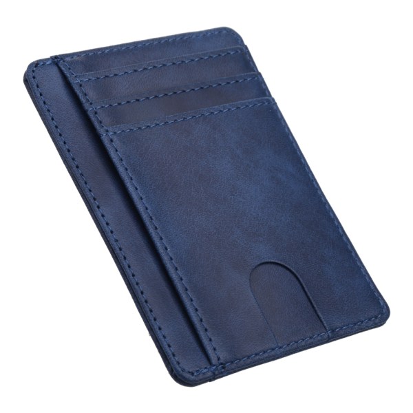 Slank frontlomme lommebok kredittkortholder RFID-blokkering Holder opptil 8 kort Deep blue