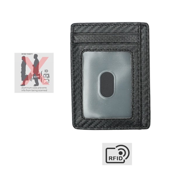 Ohut estävä lompakko Luottokorttikotelon kukkaro Case miehille, naisille Carbon fiber black