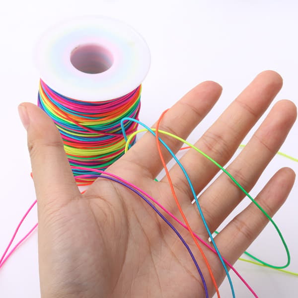 100m Regnbue Farverig Elastisk Snor 1mm Tråd Stretch String Håndværk DIY Smykker