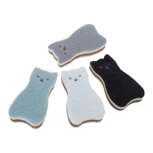 4-pack Kattsformade Svampar Absorberande, Håller Länge och Är Skonsamma