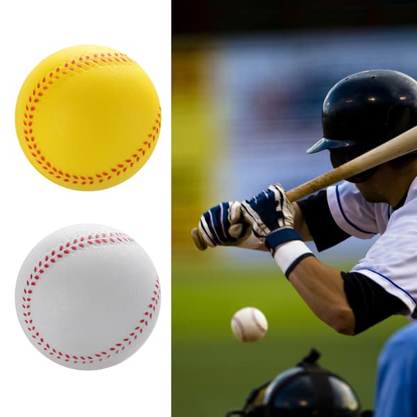 Elastisk solid praksis baseball, myk PU baseball trening ball for praksis White 7.5cm